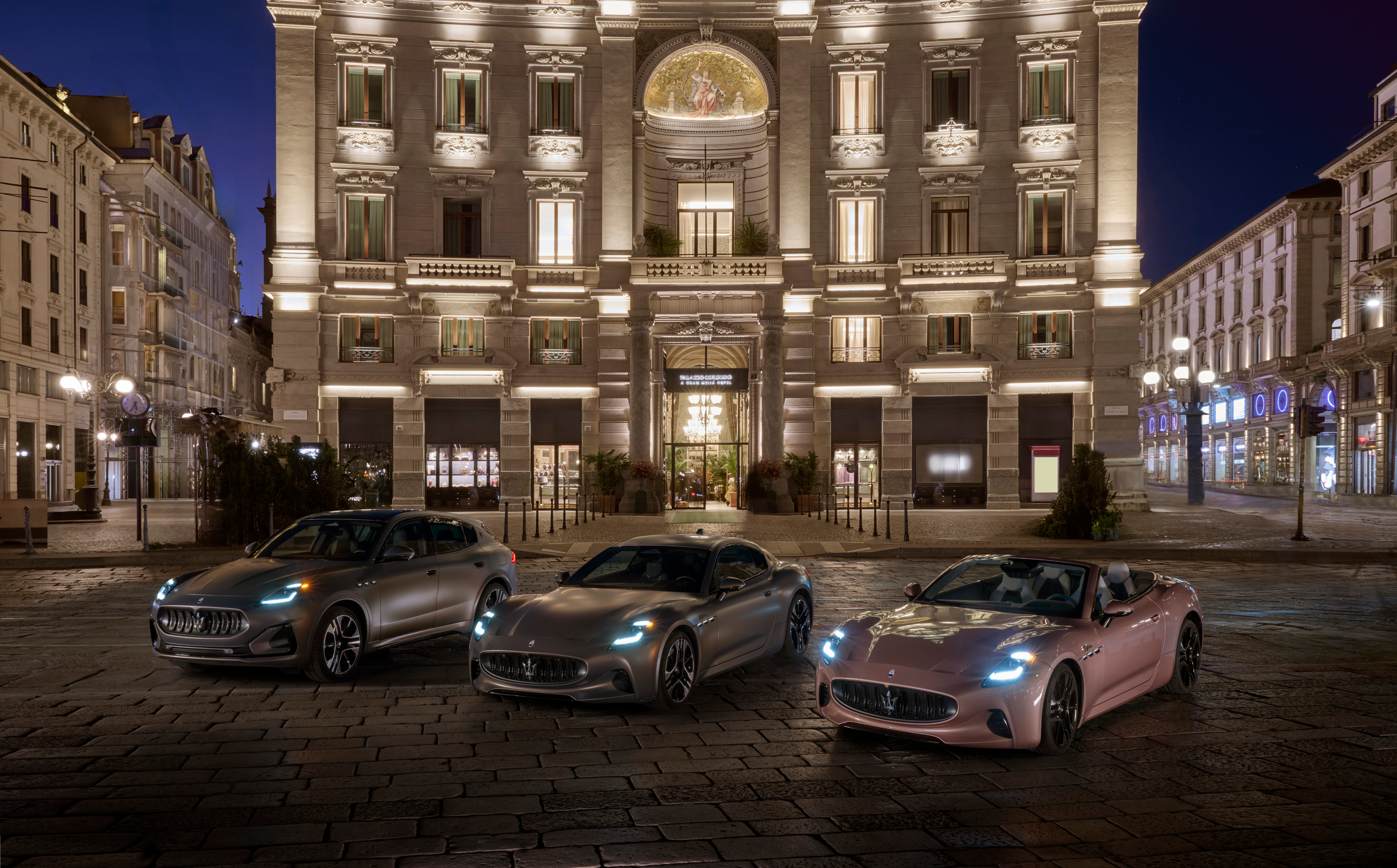Luxury cars at night